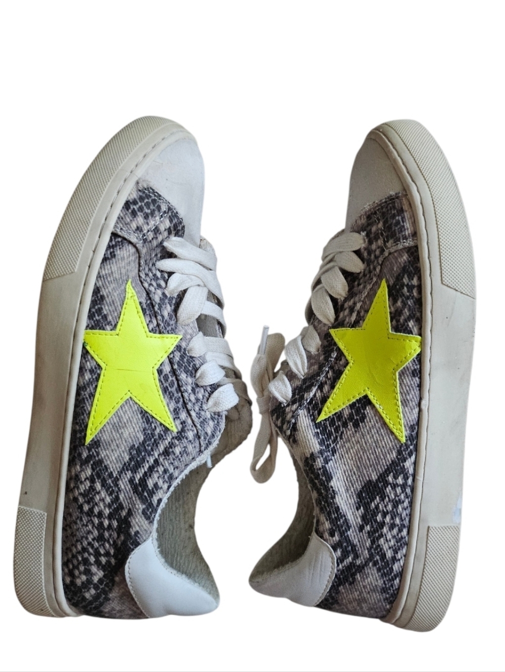 Steve Madden Reeves Python Snake Neon Star Sneakers - Picture 7 of 11